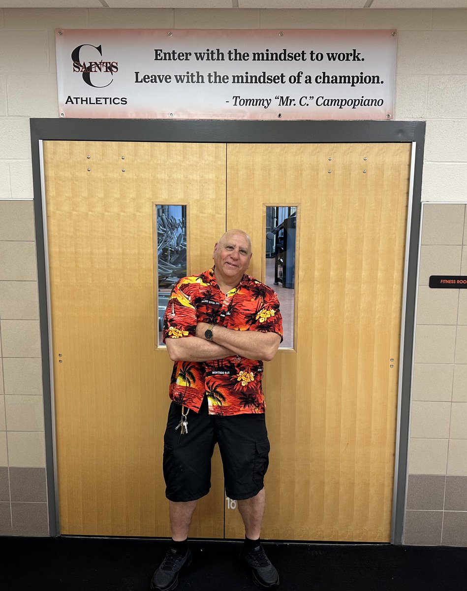 CCCSDathletics's tweet photo. Check out our new banner as you enter our high school strength and conditioning room.  Thank you Mr. C for your words of encouragement for our student-athletes. https://t.co/urGUpBwgSF