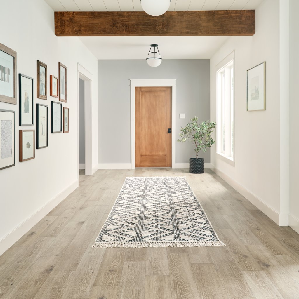 This stunning <a href="/ManningtonFloor/">Mannington Mills</a> ADURA®Flex Luxury Vinyl, shown here in the pattern Parisian Oak, comes equipped with Microban® surface protection to help prevent bacterial growth keeping your floors cleaner, longer! Color shown: Meringue. pbxx.it/HhIE2L
