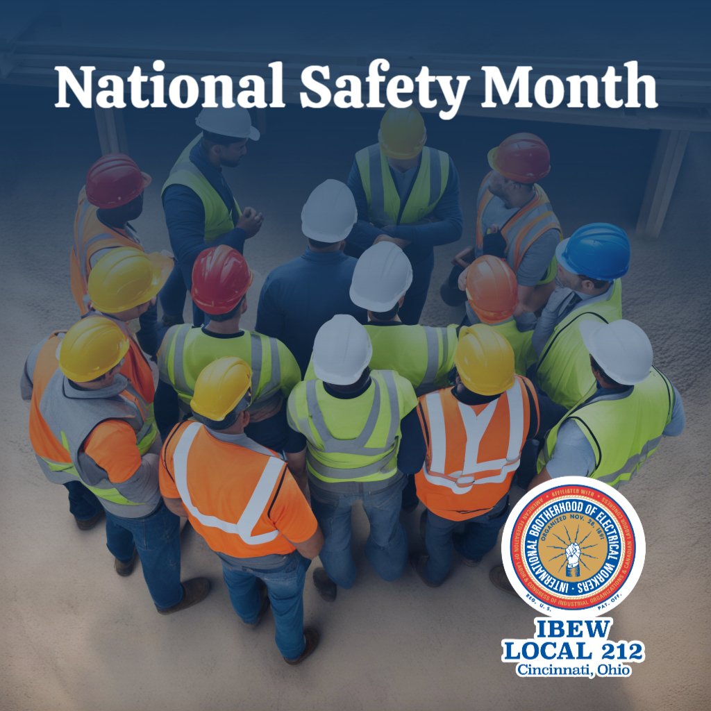 June is National Safety Month!
It's time to highlight the importance of safety in the workplace and everywhere else! Together, let's raise awareness, share knowledge, and take proactive steps to prevent accidents and injuries. #SafetyFirst #BuildingTrades #Safety #IBEW