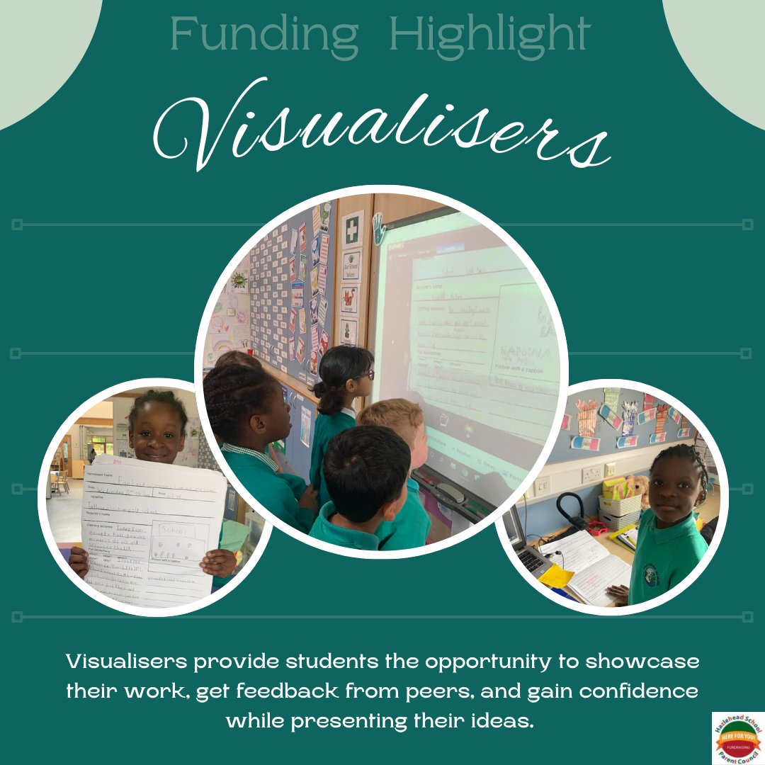 HazleheadC's tweet photo. Check out the new visualisers we purchased for the school!  Visualisers are a neat &amp; effective way for the children to showcase their work, get feedback from peers, &amp; gain confidence while speaking about their ideas. 
💙❤️💚💛

#hhcommunity #hhbelieve #partnershipwithparents https://t.co/D8CzGnN97F