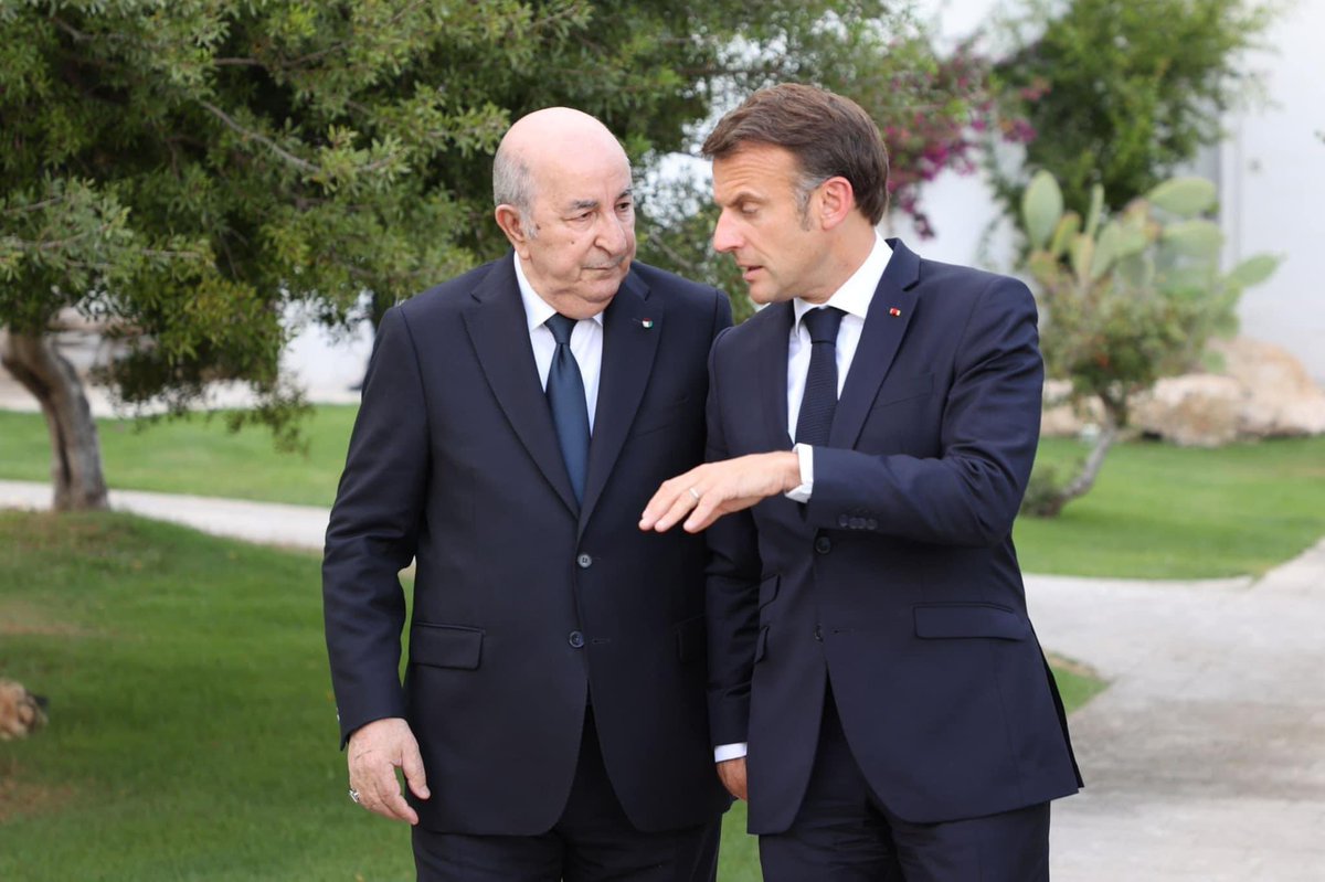 OualidMedaouar's tweet photo. Tebboune et Macron à Bari aujourd'hui. 

Grande entente entre les deux hommes malgré des divergences sur certaines questions, notamment la mémoire.
 #G7 #Algérie #France https://t.co/jB9MBsjtGS