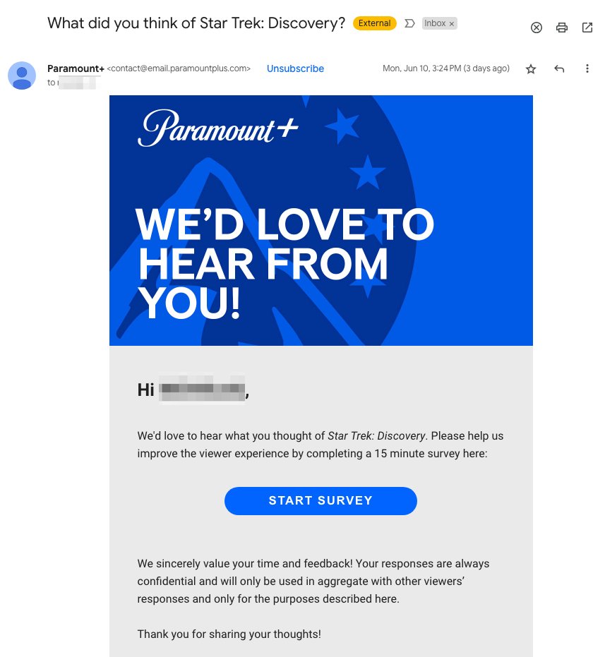 NickMoline's tweet photo. @TrekCulture @seanferrick This was the email I received about it. https://t.co/1ixN8RdI8e