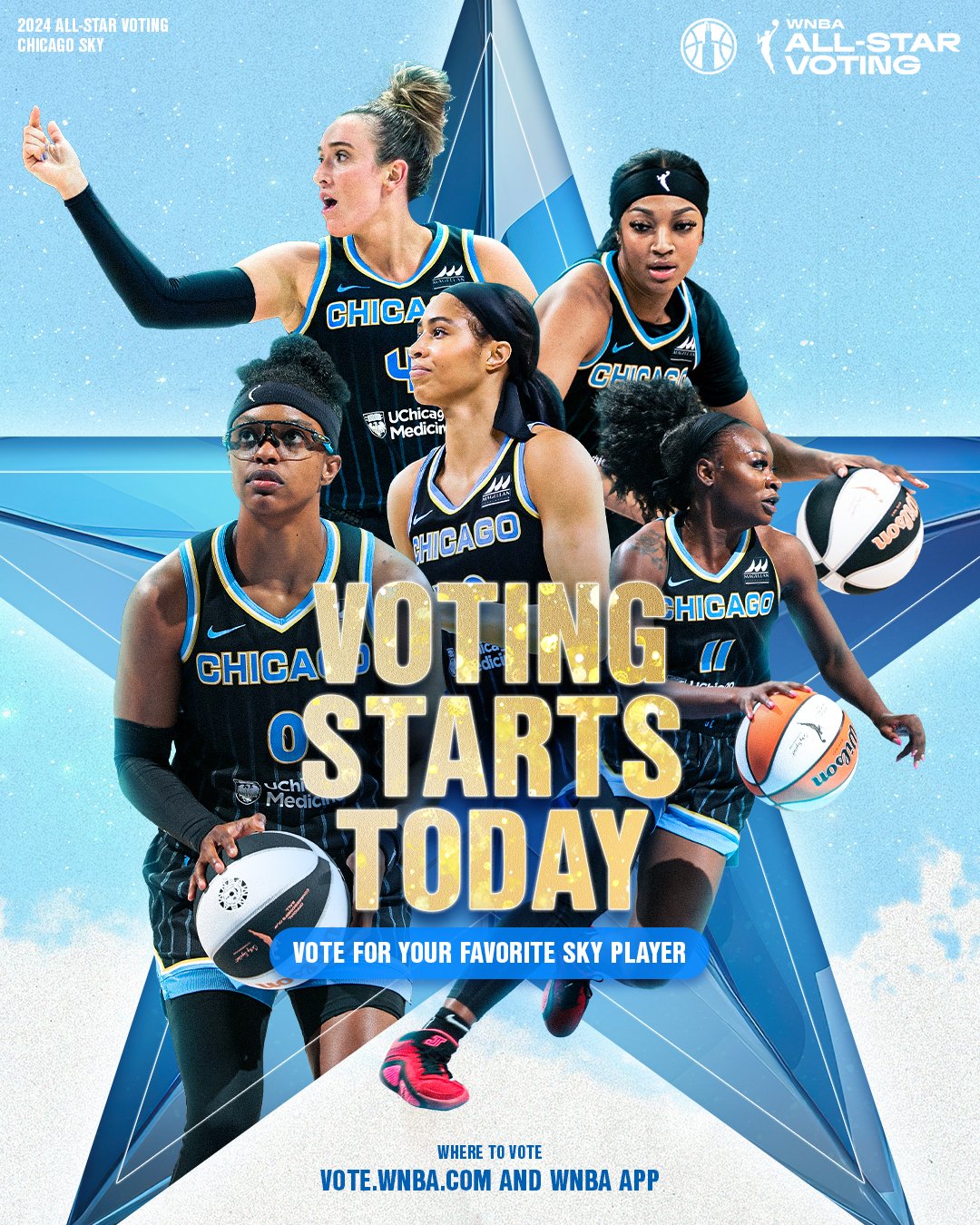Chicago Sky on X It s All Star Voting SZN Vote daily for your favorites to represent Skytown in this year s WNBA All Star Game with the link below or in the WNBA app