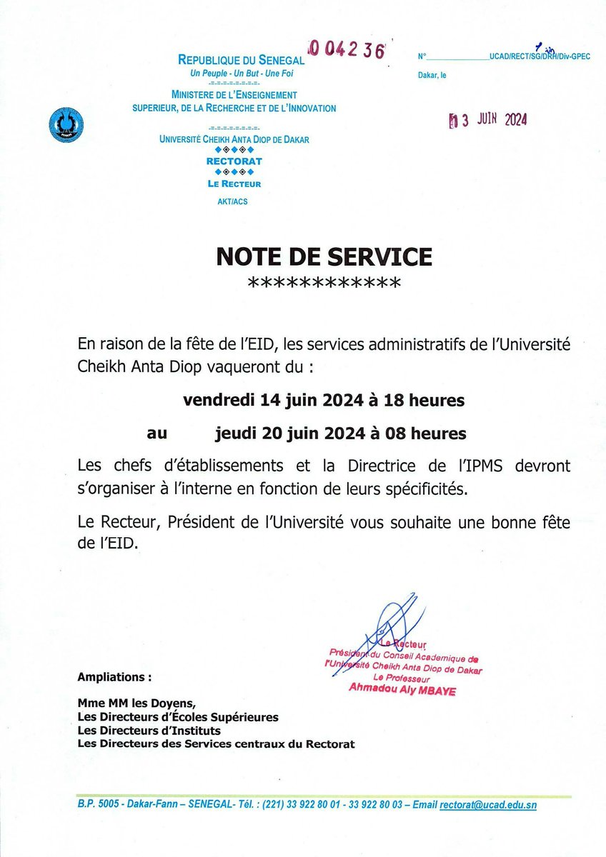 #EIDELKEBIR 🐑
Mesdames, Messieurs,
Veuillez recevoir la présente note de service relative à la fête de l'Aïd El Kebir.