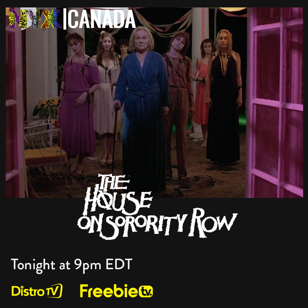nyxtvcanada's tweet photo. Seven graduates of sorority sisters stalked as they hold a guilty secret at 9pm EDT, the classic slasher The House on Sorority Row.
Watch free from website https://t.co/ojVkKvYNGm or TV https://t.co/dyce4K7sAR
#freetoscream #SwitchOnLeaveOn #nyxcanada https://t.co/VJqZ1WqlpP