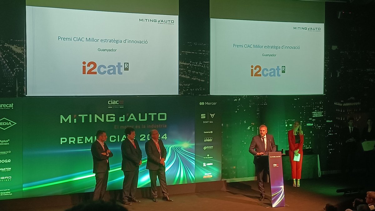 CIACnews's tweet photo. @Eurecat_news @tuSEAT @ApplusIDIADA @Arosa_ID @DOGA_Int @ebro_ev @gestamp_es @KPMG_ES @PortdeBarcelona @RenataZanchi @EACN_Initiative @AusilS @gestamp 🏆@i2CAT rep el Premi CIAC a la Millor estratègia d’innovació 2024🙌😄! Felicitats!
#MitingdAuto24 https://t.co/nxpCTSYXtG