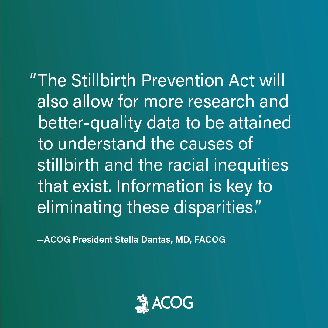 ACOG (@acog) on Twitter photo ACOG celebrates the passing of the Maternal and Child Health Stillbirth Prevention Act, now heading to <a href="/POTUS/">President Donald J. Trump</a>’s desk. This legislation will help to educate on and prevent stillbirths, support vital research, and address racial inequities. Learn more: bit.ly/3Xgqrpw ACOG celebrates the passing of the Maternal and Child Health Stillbirth Prevention Act, now heading to <a href="/POTUS/">President Donald J. Trump</a>’s desk. This legislation will help to educate on and prevent stillbirths, support vital research, and address racial inequities. Learn more: bit.ly/3Xgqrpw