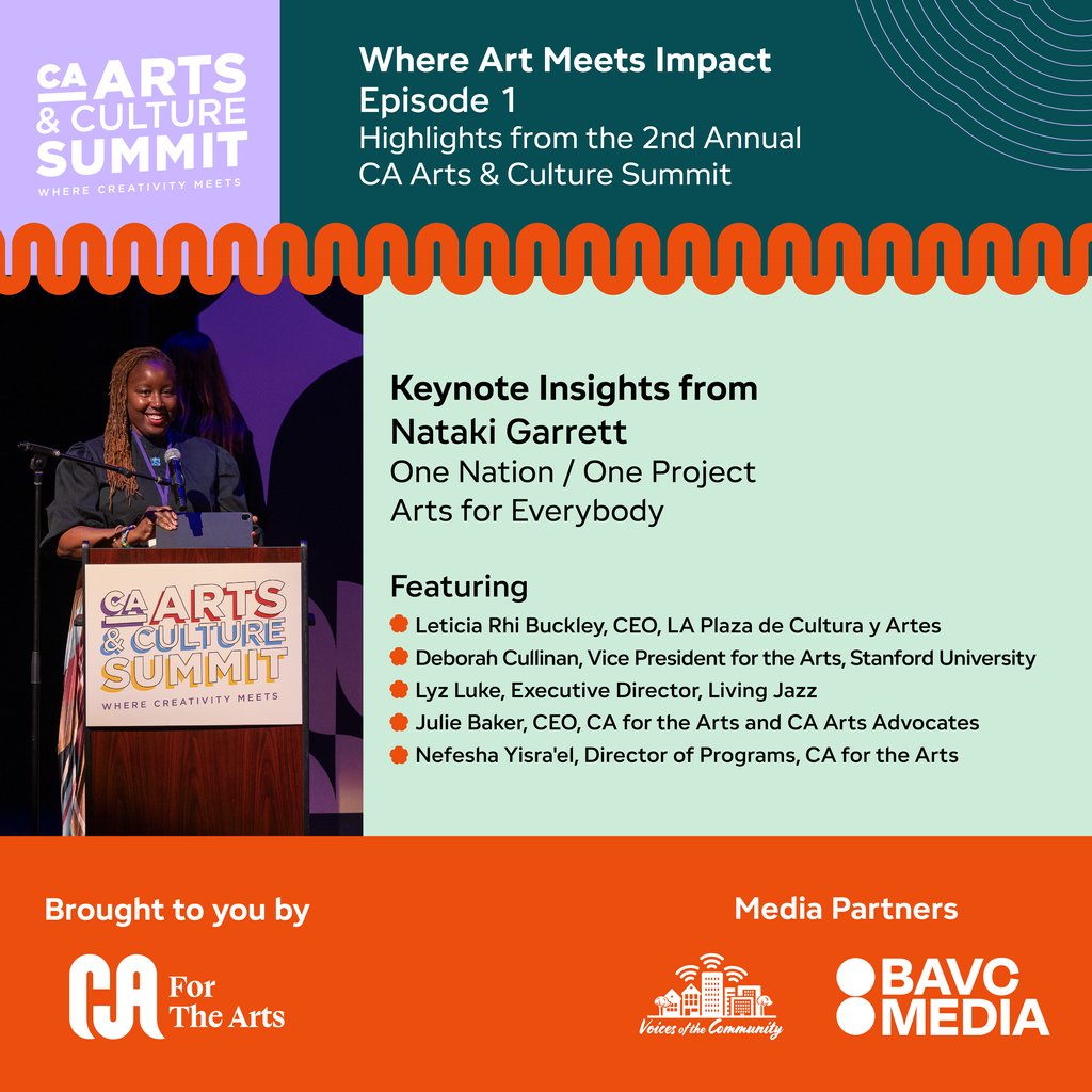 CAfortheArts's tweet photo. We are kicking off Where Art Meets Impact in collaboration with Voices of the Community and the Bay Area Video Coalition. The series brings you highlights from our 2nd annual CA Arts & Culture Summit: Art Work is Real Work: https://t.co/8fEBk78Wkf #ArtsWorkIsRealWork #ACCM2024 https://t.co/gk643wyOie