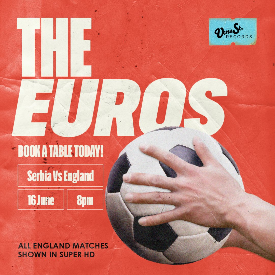 THIS SUNDAY 8PM Serbia V England ⚽️

The countdown is ON and we can’t wait for the FIRST 🏴󠁧󠁢󠁥󠁮󠁧󠁿 game! 

⏰ 8PM KO 
📺 Live match on the BIG screens 
🍸Cocktails &amp; pizza 

Book your tables now bit.ly/3JwubfN  🔥⁠

We also have happy hour and cheap date 'til 8pm 😏⁠