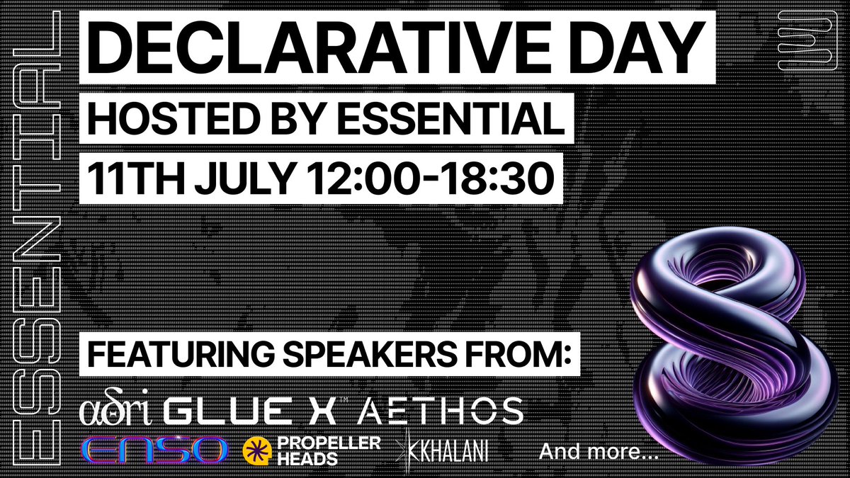 The Essential team is very excited to be heading to Brussels for <a href="/EthCC/">EthCC - Ethereum Community Conference</a> . We’ll be hosting our very own Declarative Day on Thursday, 11th of July.

Join us for a day of talks from declarative-aligned projects, presentations and good vibes. 

Stay tuned as we announce the line-up