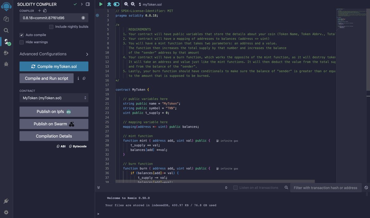 Rahulsainlll's tweet image. Day 108 of #1000DaysOfCode
✅ Completed ETH Beginners course on metacrafter
✅ submitted ETH assignment created a simple token
✅ did couple of question as well
