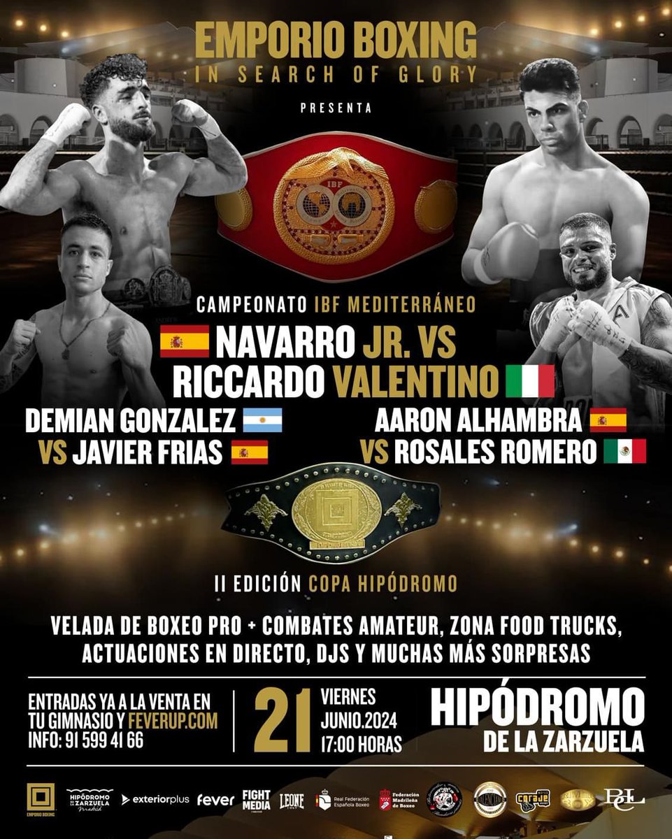 sanchezatocha's tweet photo. La semana que viene en el hipódromo,  Navarro jr disputará el IBF Mediterraneo https://t.co/CoVc93Z9fX