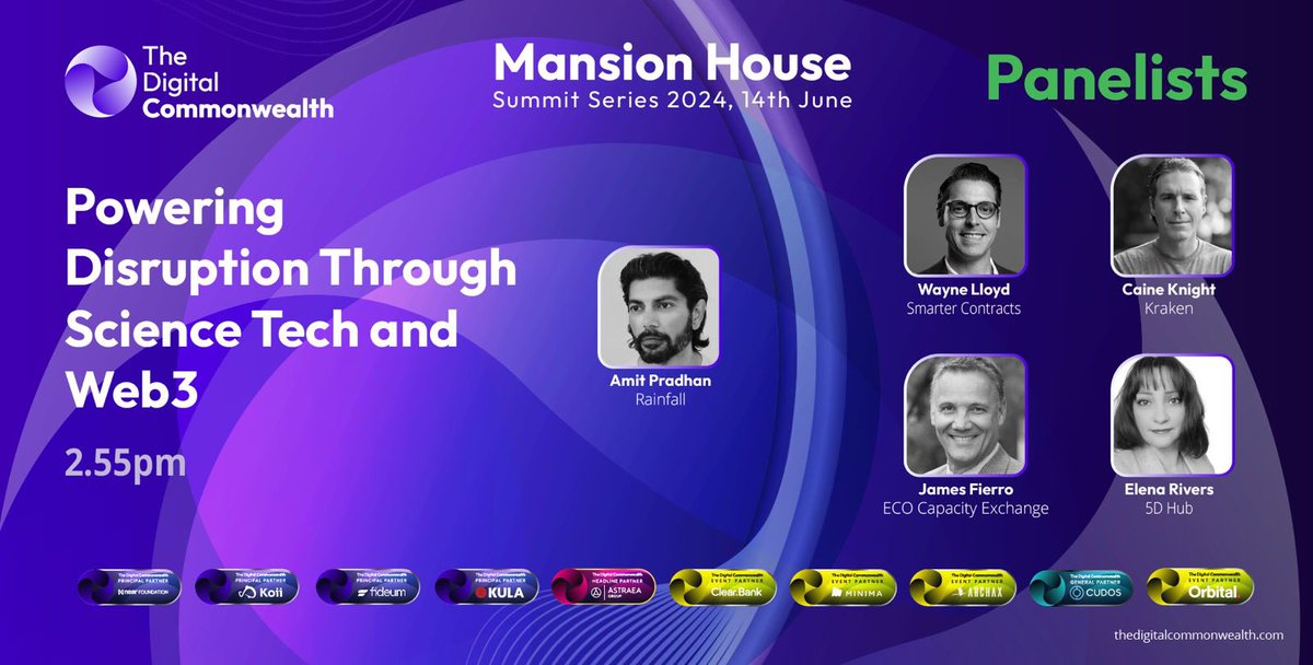 Tomorrow afternoon <a href="/amitto/">Amit Pradhan</a> will moderate a panel discussion with Wayne Lloyd <a href="/SmarterContracs/">Smarter Contracts</a>
Caine Knight <a href="/krakenfx/">Kraken</a> James Fierro, ECO Capacity Exchange, and Elena Rivers <a href="/5D_Hub/">5D Hub</a> on Powering Disruption through Science Tech &amp; Web3
@TheDigitalCom_X in #london 🇬🇧