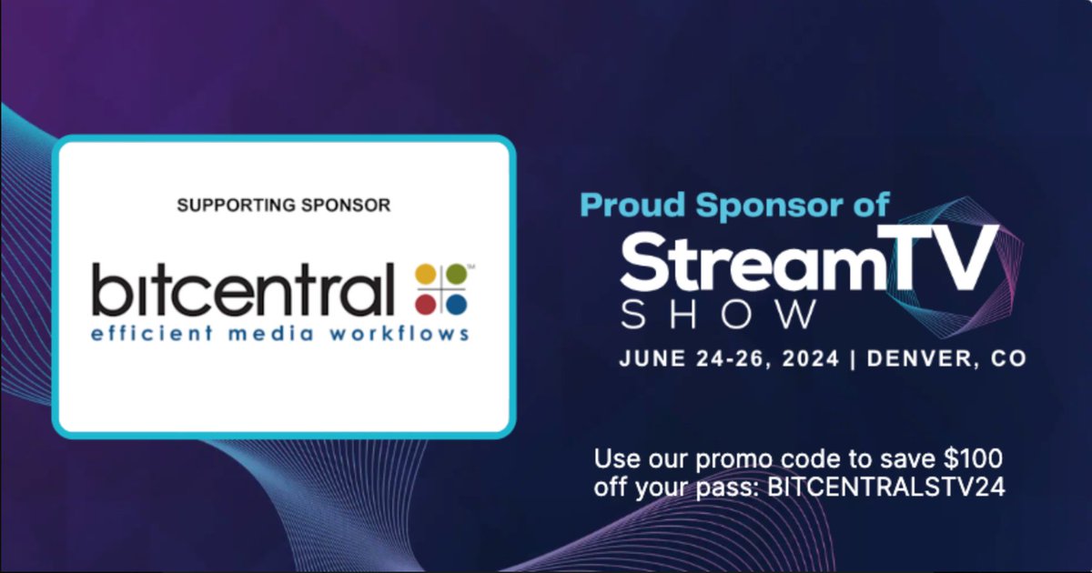 Bitcentral's tweet image. Not long now until @streamtv_show (June 24th) in Denver! Meet experts at our booth, showcasing our award-winning ViewNexa™ solution.

Register using code BITCENTRALSTV24 and get a $100 discount. hubs.la/Q02zV_mZ0

#StreamTVShow2024 #StreamTV #streaming #OTT #distribution