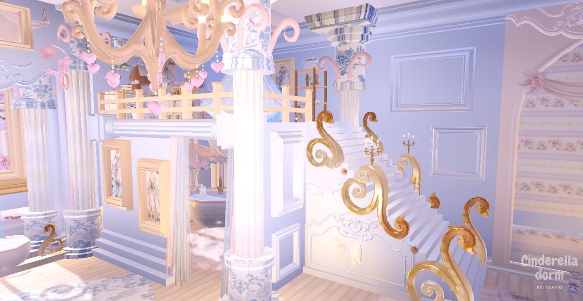 ggmoll9's tweet photo. 👑    Cinderella dorm!! 🌸

took me like 12 hours to build😞
so happy its finally done

Tags: #royalehigh #rhdorm #royalehighdorm #roblox #rh https://t.co/J8lmtkfuP4