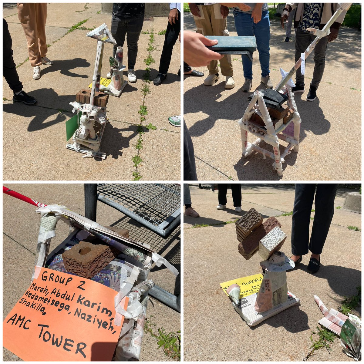GetDiplomaFast's tweet photo. Here are the finished products  from the team tower build from yesterday! The winner was group 2 with their City Tower. It held more than 3 bricks! Great work to all groups! #adulted #teamwork #speakingEnglish https://t.co/oyohBPeAPs