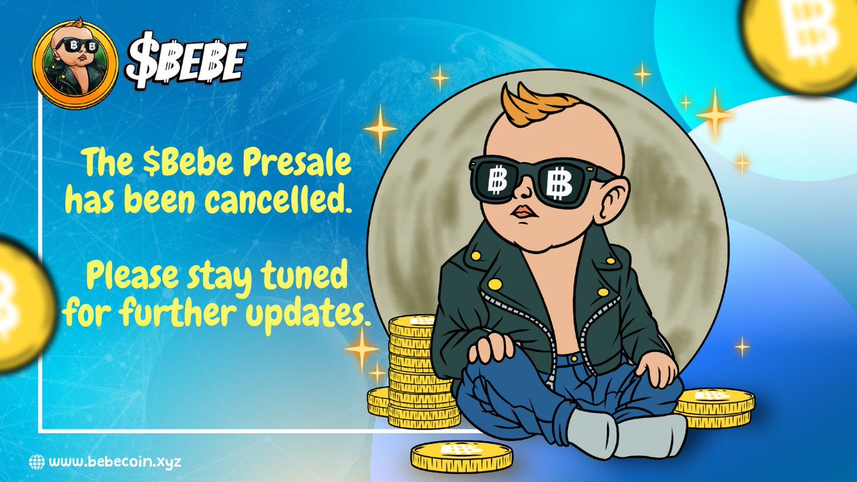 BebeCoinXyz's tweet photo. 🚨 Important Update, Bebe fam:

The $Bebe presale on Pinksale didn't get as much participation as we hoped for. We've decided to cancel the presale and regroup on the best way forward to raise the funds needed for a successful launch and build out the Bebe Marketplace.

For those who made purchases on Pinksale as part of the presale, you can withdraw your $SOL spent by visiting the $Bebe Presale link: https://t.co/BXZgqJQPxU

Stay tuned for updates and thank you for your support! 🙏💖