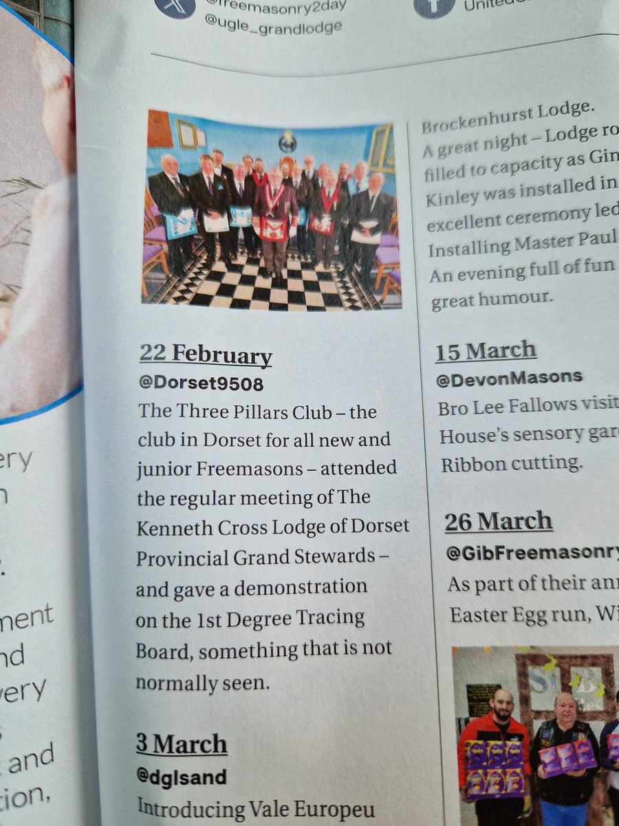 Did you 👀 us in <a href="/Freemasonry2day/">Freemasonry Today</a> giving the 1st degree tracing board at <a href="/Dorset9508/">Dorset Stewards' Lodge</a> ?