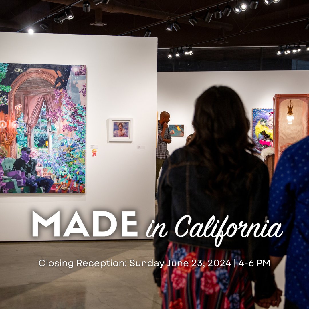 BreaGallery's tweet photo. You're invited to our closing reception for Made in California! Join us on Sunday June 23rd from 4-6pm for refreshments, music, drinks, and art! https://t.co/DcJWGRCcb5