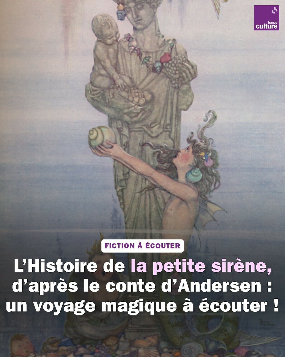 Découvrez l'incroyable voyage d'une jeune sirène de quinze ans, prête à tout pour rejoindre le monde des humains. Un conte magique et émouvant à ne pas manquer ! 🌊🧜‍♀️✨
➡️ l.franceculture.fr/AHG