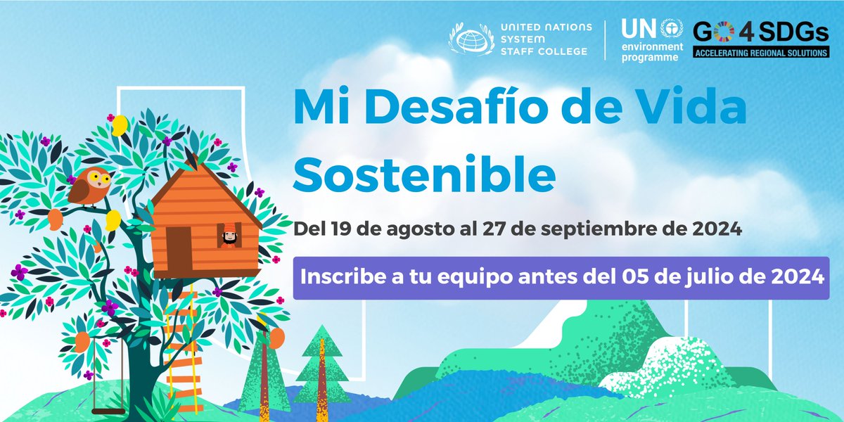 UNSSC's tweet photo. Calling all university students and youth organizations! Join the My Sustainable Living Challenge powered by @UNSSC , @UNEP , and #Go4SDGs in collab with @2b_collective! Form a team, register, and compete!
EN: https://t.co/vNDzNOKaC8
ES: https://t.co/vVCH0nnM49 https://t.co/ASEBTzypEe
