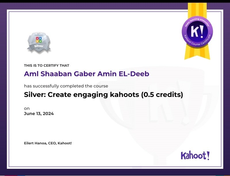 AmlShabaan6's tweet photo. وأخيراً وبفضل من الله إنتهيت من كورس المنصة التعليمية العالمية كاهوت #Kahoot 🎉
وحصلت على شهادة الكورس الفضي 👈 رابط الكورس الفضى  👇🏼
https://t.co/W7R6prp1Zn https://t.co/T9LGFhJM81