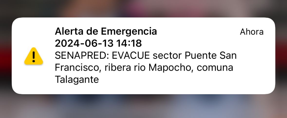 Nueva alerta, <a href="/Senapred/">SENAPRED</a> ordena la evacuación del sector puente San Francisco, ribera rio Mapocho. 
#Talagante