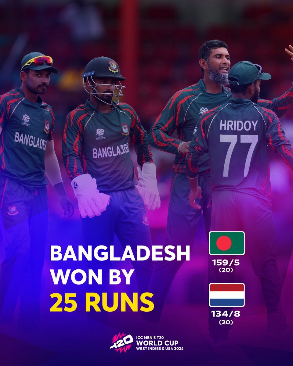 bdsadeq's tweet photo. Our cricket team has overcome a challenging period and now stands on the brink of the Super 8 in the T20 World Cup! All the best to the team and hats off to Shakib Al Hasan for his stellar performance! 🇧🇩🏏 #T20WorldCup2024 #BangladeshCricket https://t.co/XvF4tloKaD