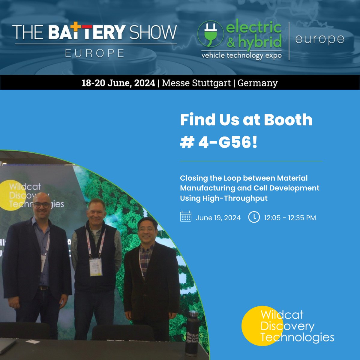Join us at The Battery Show Europe next week! Odysseas Paschos will present "Closing the Loop between Material Manufacturing and Cell Development Using High-Throughput."

See you in Germany!

#evbattery #batterymaterials #batterysupplychain