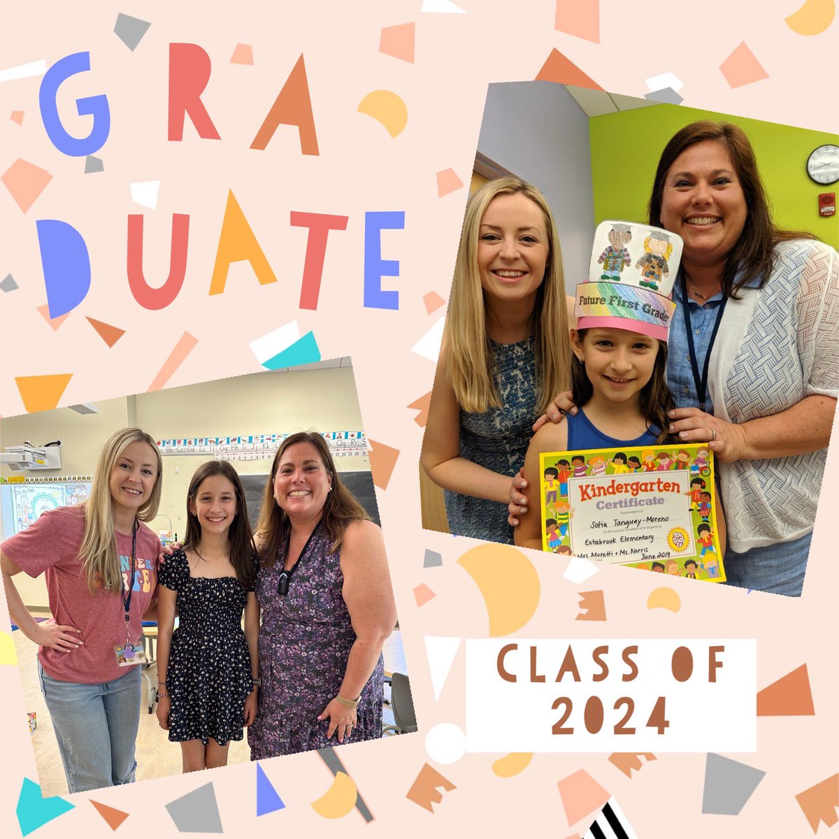 Mrs. Moretti's Kindergarten (@moretti_mrs) on Twitter photo Sophia's mom made this! Kindergarten and fifth grade!!! Good luck next year sweet Sophia!!!! <a href="/MsNorris_Kinder/">Ms. Norris’ Kindergarten</a> <a href="/EstabrookSchool/">Estabrook School</a> Sophia's mom made this! Kindergarten and fifth grade!!! Good luck next year sweet Sophia!!!! <a href="/MsNorris_Kinder/">Ms. Norris’ Kindergarten</a> <a href="/EstabrookSchool/">Estabrook School</a>