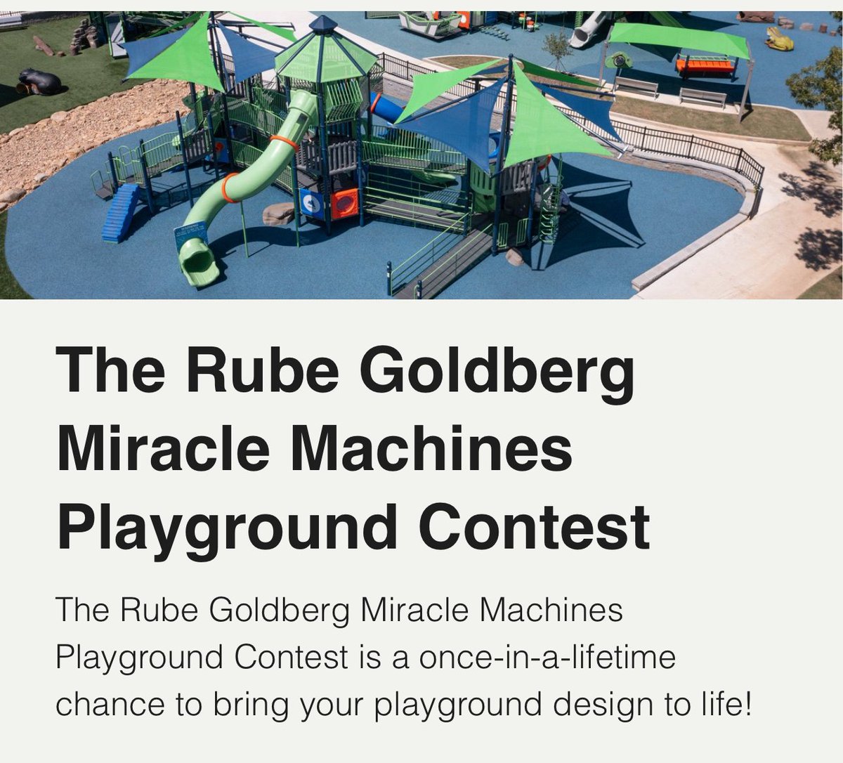 How cool is this? Rube Goldberg Miracle Machines Playground Contest. Submission deadline Oct. 17th. rubegoldberg.org/rube-goldberg-…?
#GiftedPAGE
