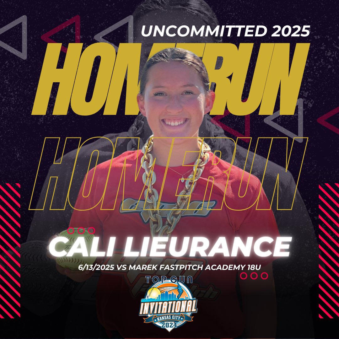 Uncommitted 2025 RHP <a href="/CaliLieurance/">Cali Lieurance</a> not only got the win in the circle but helped her cause by blasting a bomb in game 1 at the Top Gun Invitational. <a href="/IndyCCSoftball/">Independence CC Softball</a> <a href="/CCRoughridersSB/">Crowder College Softball</a> <a href="/UCOSoftball/">UCOSoftball</a> <a href="/NEOSFTBLL/">Lady Norse Softball</a> <a href="/UCMJensSoftball/">Jennies Softball</a> <a href="/MSSUSoftball/">MSSU Softball</a> <a href="/CoastRecruits/">Coast 2 Coast Recruits</a> <a href="/QrRecruiter/">QR RECRUITER</a> <a href="/SBRRetweets/">Softball Recruiting Reposts</a>