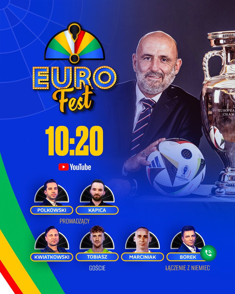 Koło fortuny, łączenie z ekspertami w Niemczech, kontrowersje i analizy... czyli "Euro Fest"! ⚽️🔥

Premiera nowego programu już jutro o 10:20 na naszym YouTube! 🔴📺