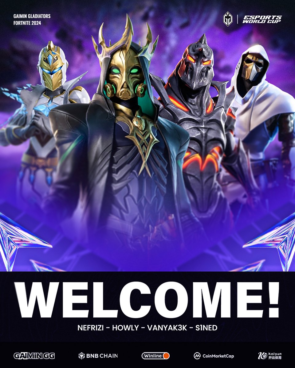 GG | Gaimin Gladiators ⚔️ (@gaimingladiator) on Twitter photo Time has come to unveil the GLADIATORS on their way to the #EWC qualy!
Looking for the best to step forth into the Fortnite ARENA.
The Colosseum welcomes:
⚔️ <a href="/NeFrizi/">NeFrizi</a>
⚔️ <a href="/howly666/">Howly</a>
⚔️ <a href="/S1neDfnn/">ASP S1neD</a>
⚔️ <a href="/vanyak3kk/">M8 Vanyak3k</a> (loaned from <a href="/gentlemates/">Gentle Mates</a>)
It's showtime.
#AgainstAllOdds | Time has come to unveil the GLADIATORS on their way to the #EWC qualy!
Looking for the best to step forth into the Fortnite ARENA.
The Colosseum welcomes:
⚔️ <a href="/NeFrizi/">NeFrizi</a>
⚔️ <a href="/howly666/">Howly</a>
⚔️ <a href="/S1neDfnn/">ASP S1neD</a>
⚔️ <a href="/vanyak3kk/">M8 Vanyak3k</a> (loaned from <a href="/gentlemates/">Gentle Mates</a>)
It's showtime.
#AgainstAllOdds |