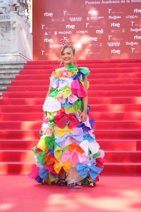 iamchemadiaz's tweet image. 🌈 Sofía Martín @soysofiamartin at the #PremiosModaRTVE red carpet in Agatha Ruiz De La Prada 💝 styled by me ✨ make up Emilio Miralles 🎀