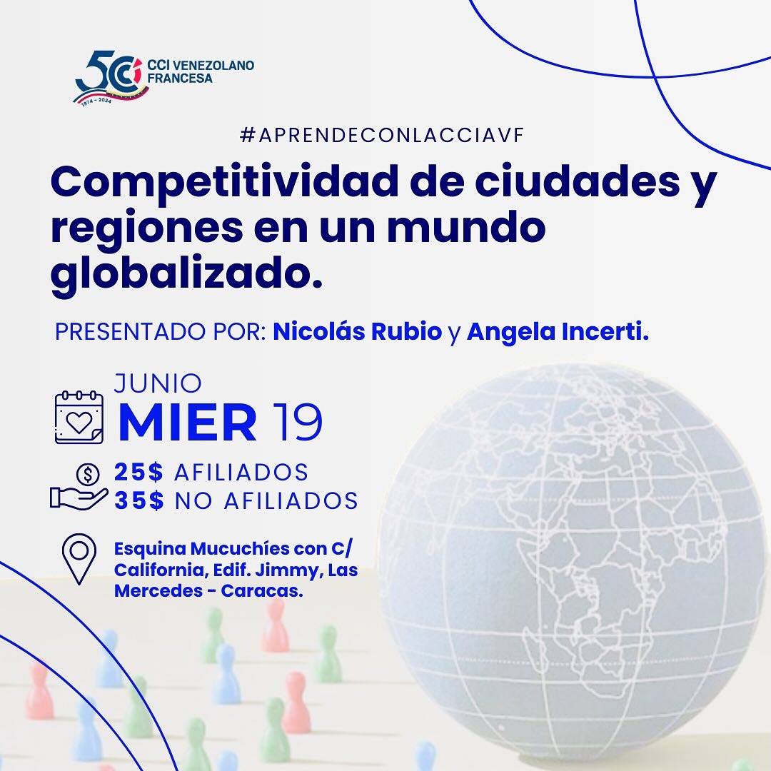 cciavf's tweet photo. ¿Quieres descubrir cómo ser competitivo en un mundo globalizado? 

Descúbrelo en nuestro taller “Competitividad de ciudades y regiones en un mundo globalizado: un reto de política pública” dirigido Nicolás Rubio y Ángela Incerti.

Más info: https://t.co/BjdaT6Egao https://t.co/Pkd5kKdZ2n