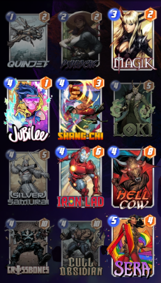 ph15h's tweet photo. I hate people who tryhard in proving grounds conquest in Marvel Snap. Just play anything. That way you're less salty losing to deck I made to complete both the 4 cost and discard mission at once LMFAO https://t.co/hjkYQeSbhO