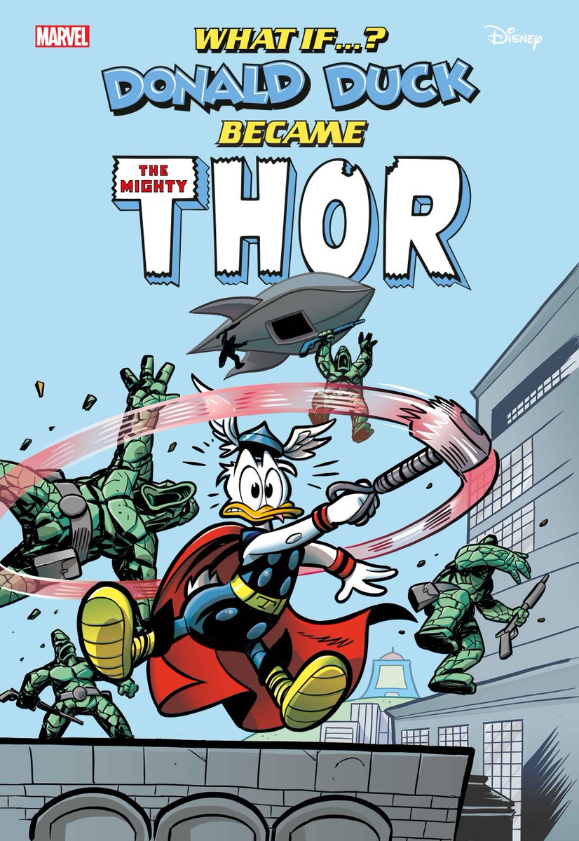 thorofficial's tweet photo. Donald Duck proves himself worthy of the mighty power of Thor in ‘Marvel &amp; Disney: What If…? Donald Duck Became Thor’ #1, coming this September. Read more: https://t.co/fFkyZILYJC https://t.co/OUolPYtZYg