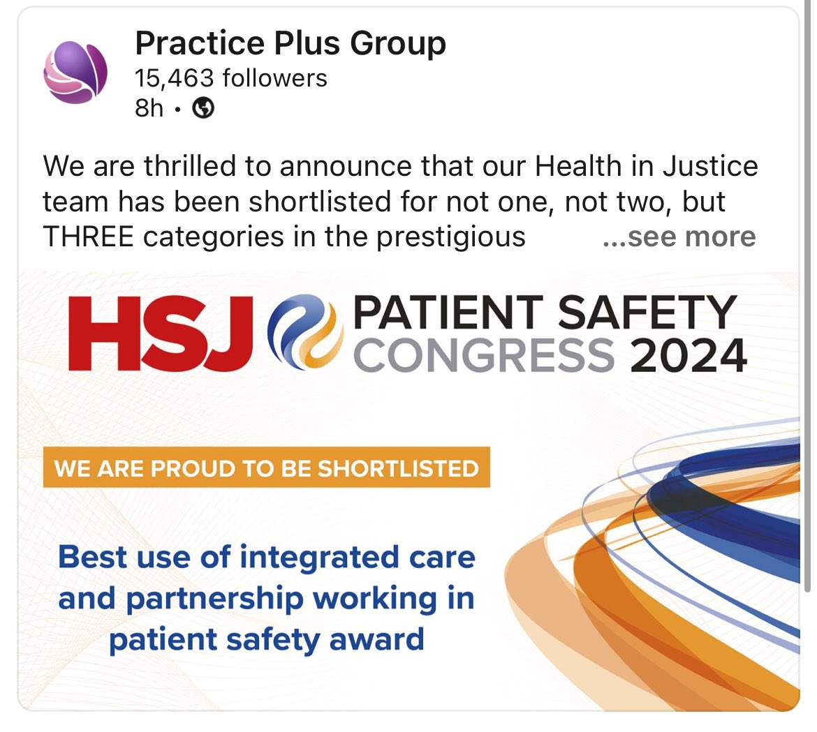 Kate Wales (@katewales20) on Twitter photo Excited to have been shortlisted for Staff well-being initiative of the year - Implementing the transformational role of the PNA to improve staff health and wellbeing and patient safety outcomes within HiJ @Nurseinjustice <a href="/NursingEmma/">Dr Emma Wadey Ph.D FQNI FAAN RN (MH)</a> @CNOEngland Excited to have been shortlisted for Staff well-being initiative of the year - Implementing the transformational role of the PNA to improve staff health and wellbeing and patient safety outcomes within HiJ @Nurseinjustice <a href="/NursingEmma/">Dr Emma Wadey Ph.D FQNI FAAN RN (MH)</a> @CNOEngland