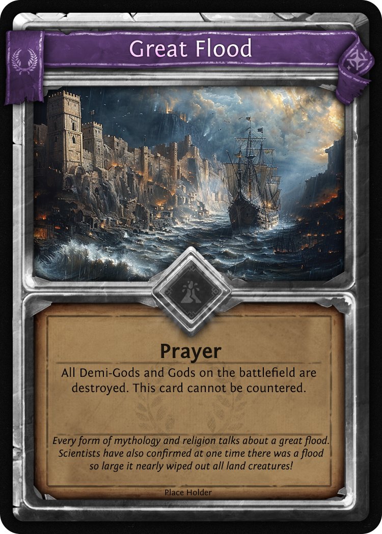 DemiCardGame's tweet photo. We're currently looking for a new ... you know (Not saying it so bots do not spam me). So keep in mind that all these cards we will be sharing will all be Place Holder images until we find someone new to make them! #Mythology #TCG https://t.co/ktFN5eprJs