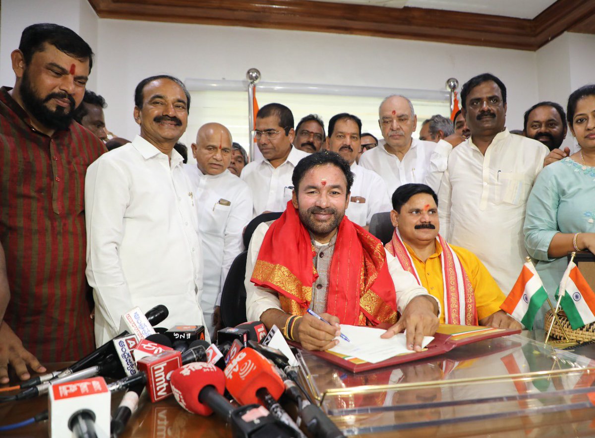 ANISH4BJP's tweet image. Congratulations to Shri @kishanreddybjp Garu on assuming charges as the Minister of Coal and Mines in New Delhi. 
#ModiCabinet3