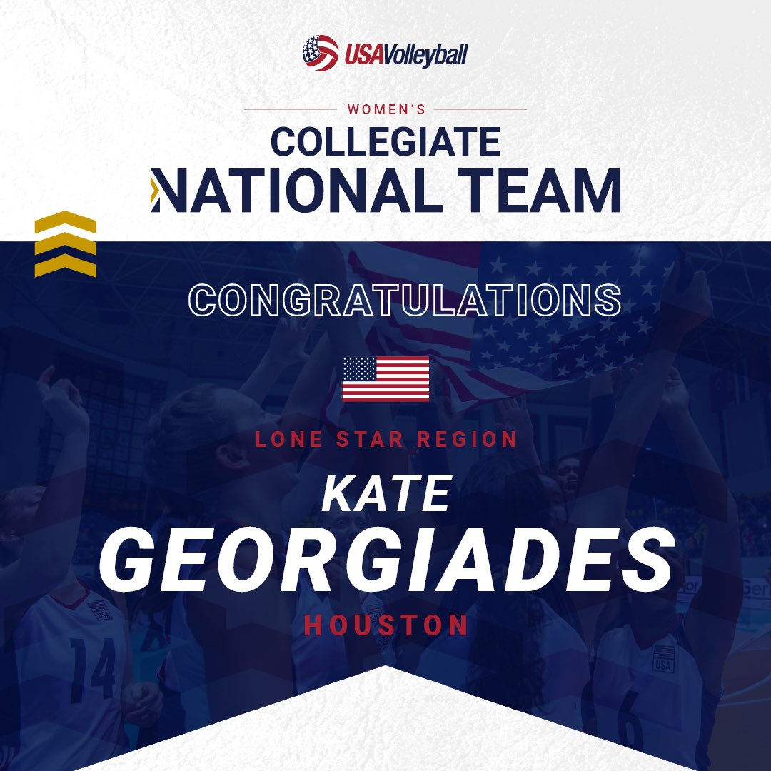 UHCougarVB's tweet photo. Answered the call! 📞 

@kate_george17 earns a place on the @usavolleyball Collegiate National Team for the third consecutive year! 🇺🇸 https://t.co/OWW6NNTVam