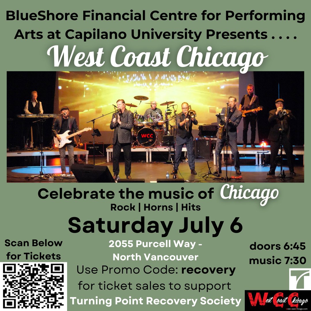 turningpointrs's tweet photo. Get tickets for the upcoming WCC Concert
at Capilano University on Saturday, July 6!

Use the promo code "recovery" for a
portion of your ticket proceeds go to Turning Point!

Follow the link below or go to our Linktree!
https://t.co/cdQDLhr5iL
/online?performance=2174 https://t.co/PxnQshbVw9