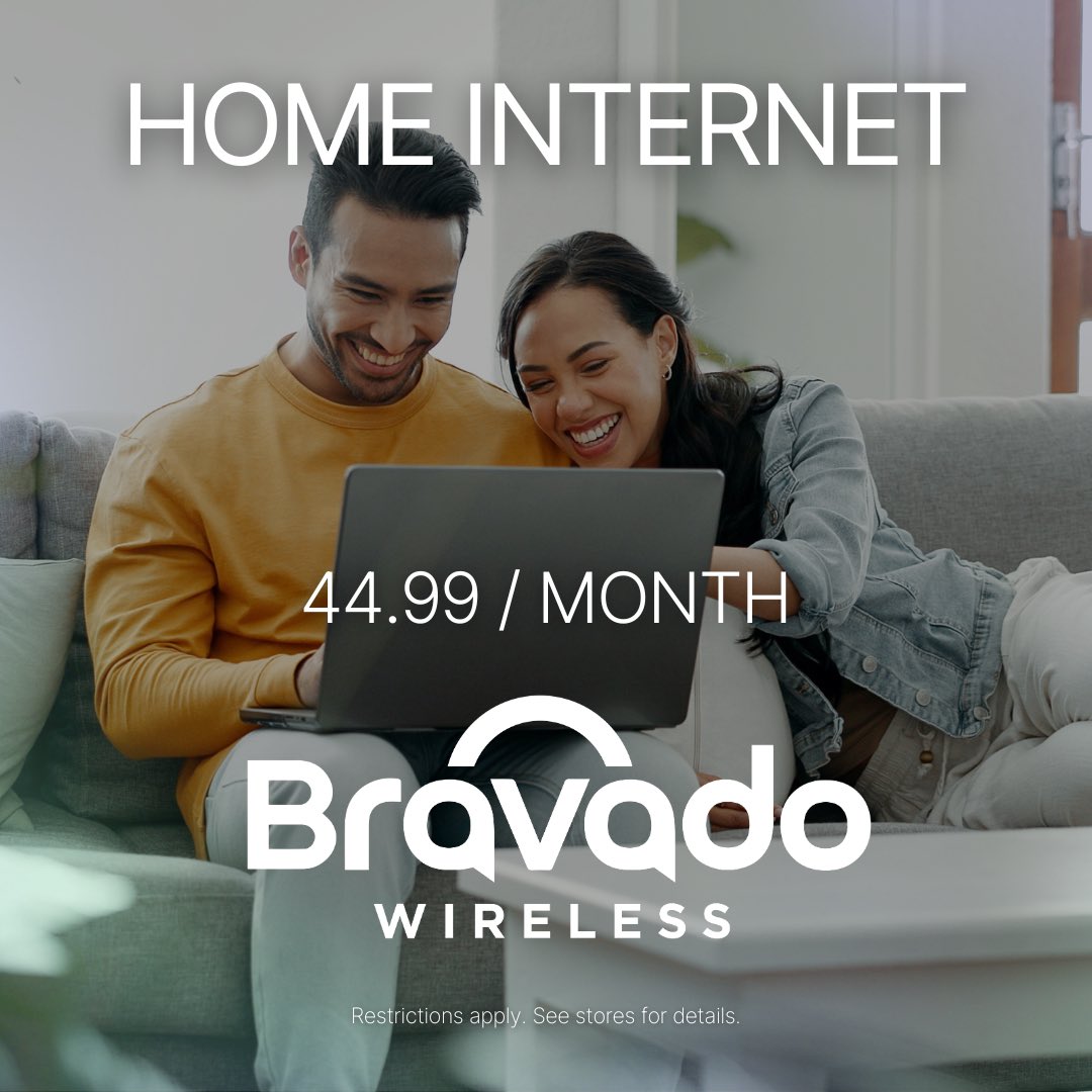 Experience seamless connectivity with Bravado Wireless Home Internet for just $44.99/month. Enjoy no activation fees and a free router included. Stay connected effortlessly! 🙌🏼#BravadoWireless #HomeInternet #AffordableInternet