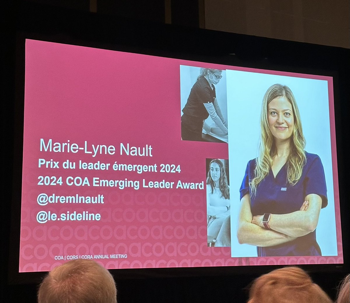 Je suis honorée de recevoir le prix du leader émergent de l’Association Canadienne d’Orthopédie.  Cette reconnaissance est importante pour moi. Elle m’encourage à me dépasser et à travailler toujours plus fort!