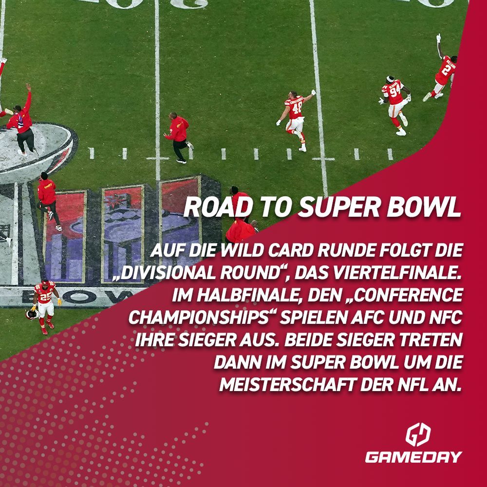 Das große Ziel jeder NFL Saison ist der Super Bowl! 🏆 Der Weg dorthin führt über die Playoffs. Wir haben sie euch genau erklärt: buff.ly/4chB1Rp 

➡️ Markiere einen Freund, der nächstes Jahr mit dir ein Playoff Spiel schauen muss! ⬇️ 

#Gameday #Everydayisgameday #NFL