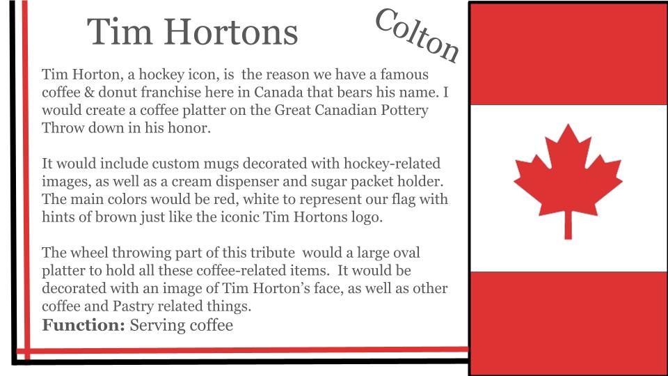 Mr_H_Teacher's tweet image. #HClass23 has been watching #TheGreatCanadianPotteryThrowdown on @cbcgem as part of our Art &amp;amp; Science (Form &amp;amp; Function) unit.
Challenge 1 was to create a functional pottery item that represented their heritage or nationality.
The Quick Write results were delightful to read.