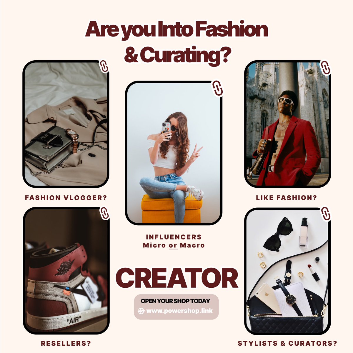 powershoplink's tweet photo. Curate and Sale! PowerShop is helping over 600 creators generate passive income daily with their own personal online shop. Open your shop today! 🛍️⚡️

For more information visit https://t.co/M3pcoJZsUO to claim your creator shop or reseller shop! #joinpowershop #powershop https://t.co/3nS1owz8qh