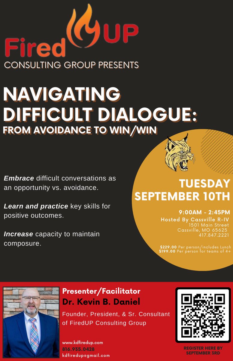 KDFIREDUP's tweet image. Thrilled to offer two more NDD workshops this fall in Cassville R-IV (Sept 10) &amp;amp; St. James R-I (Sept 18). If you want to improve your skills &amp;amp; view these conversations as great opportunities vs. dreading them; this workshop may be for you! #GetFiredUP🔥@TimWebster62 @MJohnsonEdD
