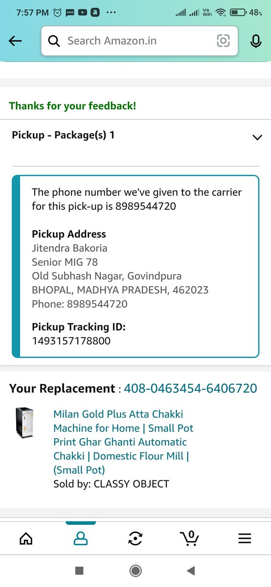 jitendrabakoria's tweet photo. @amazonIN @AmazonHelp @jagograhakjago I have made a replacement for my order on 06/06/2024, the replacement was showing till tommorow on return order status, now it's totally vanished from my order status and I have not received the replacement yet PFA below https://t.co/RcpYNhFpWa